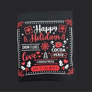 Adult Unisex Long Sleeve Graphic Happy Holidays T-Shirt